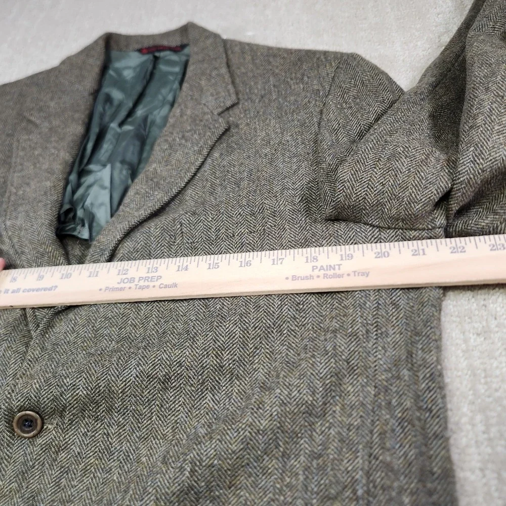 Vintage Herringbone Tweed Blazer Men 42r Racquet Club Virgin Wool Sport Coat USA